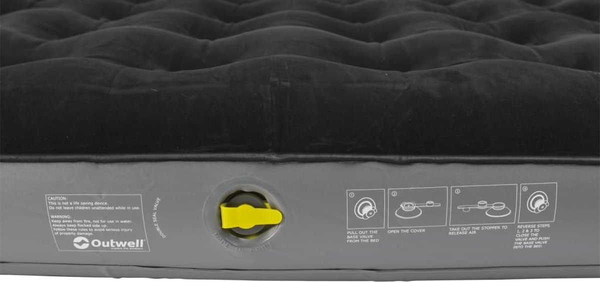 Outwell Classic Eenpersoons Luchtbed zwart/grijs - 185x70xcm