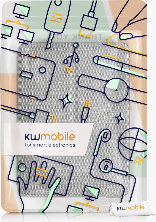 kwmobile ereader hoesje van stof - Compatibel met Amazon Kindle Paperwhite 11. Generation 2021 - Case met magneetsluiting - Cover in lichtgrijs — afbeelding 2
