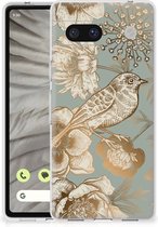 TPU Case geschikt voor Google Pixel 7A Vintage Bird Flowers