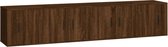 vidaXL - 4-delige - Tv-meubelset - bewerkt - hout - bruin - eikenkleur