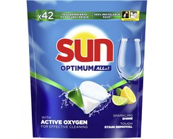 Sun Vaatwascapsules Optimum All-in-1 Citroen - 6 x 42 stuks - Voordeelverpakking