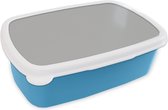 Broodtrommel Blauw - Lunchbox - Brooddoos - Grijs - Effen print - 18x12x6 cm - Kinderen - Jongen