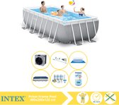 Intex Prism Frame Zwembad - Opzetzwembad - 400x200x122 cm - Inclusief Afdekzeil, Onderhoudspakket, Filter, Grondzeil, Stofzuiger en Warmtepomp CP