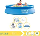 Intex Easy Set Zwembad - Opblaaszwembad - 244x61 cm - Inclusief Onderhoudspakket, Filter, Grondzeil en Stofzuiger