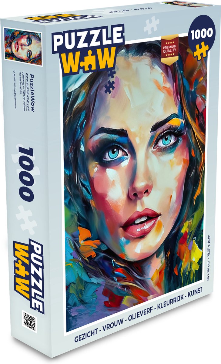 Puzzle Peinture à l'huile - Parapluie - Femme - Rue - Art - Puzzle - Puzzle  1000