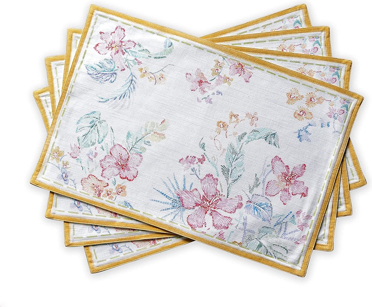 Placemats, 100 katoen, set van 4, 33 cm x 48 cm, decoratieve placemats