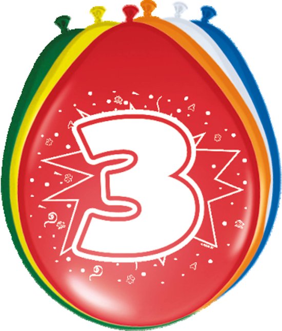 Ballons 3 ans 30cm 8 pcs