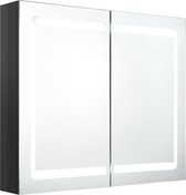 vidaXL de salle de bain avec miroir et LED 80 x 12 x 68 cm Noir brillant