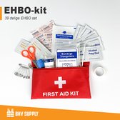 BHVsupply™ - EHBO kit - EHBO - 39 delige EHBO set - EHBO kit auto - Reis kit - Verbanddoos - Eerste hulp - Outdoor - Reisformaat compact - Verband - Schaar - Alcohol pads - Tourniquet - Tape - Veiligheidsspeld