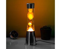 foto van Fisura Lavalamp Chroom Oranje lava