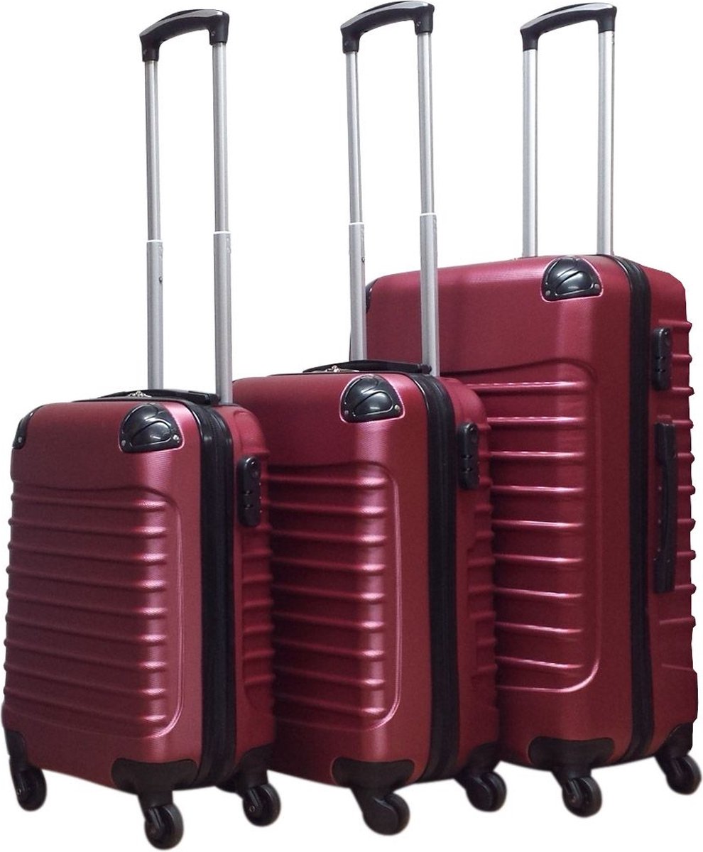 Quadrant 3 delige ABS Kofferset - 2 x handbagage koffer / 1 x grote koffer - Bordeaux