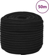 vidaXL - Werktouw - 12 - mm - 50 - m - polyester - zwart