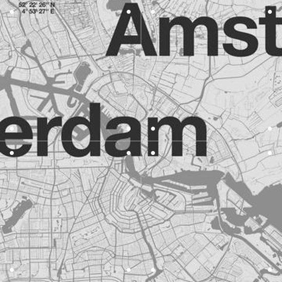 IXXI Amsterdam Map - Wanddecoratie - Abstract - 40 x 40 cm