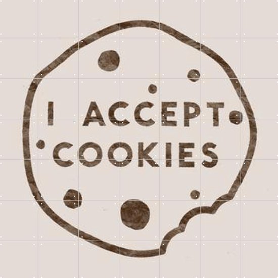 IXXI I accept Cookies - Wanddecoratie - Abstract - 140 x 140 cm