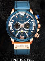 Wishdoit Origineel Luxe Horloge Waterdicht Lederen Band Quartz Mode Sport Chronograaf Polshorloge Top Kwaliteit