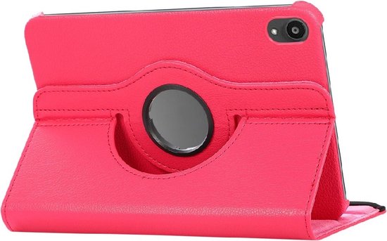 Housse de tablette rotative avec support adaptée pour Apple iPad Mini 6 | Tablette Bookcase avec positions réglables | Housse pour tablette avec rotation à 360 degrés - Rose