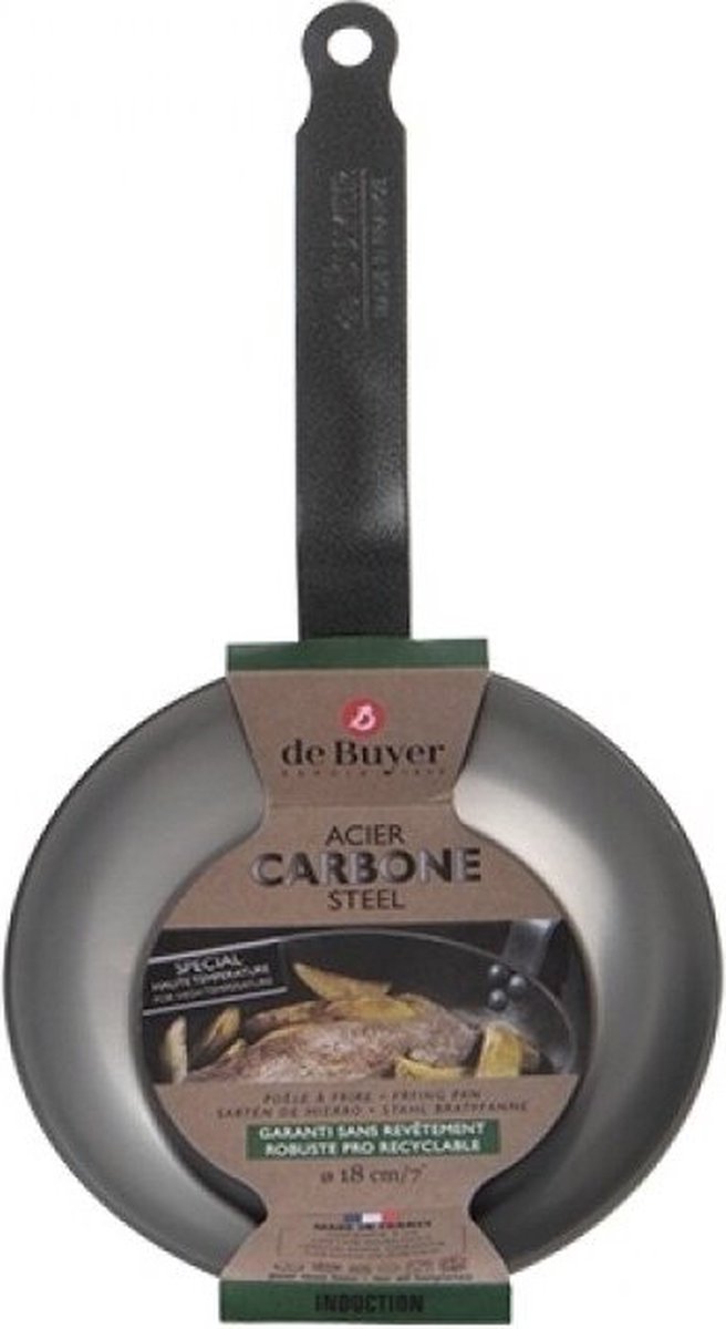 Ensemble de Poêles à Frire Acier Carbone Bleu paq. 2