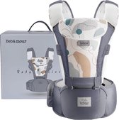 Porte-bébé de 0 à 36 mois, porte-bébé 3D Air Mesh, sac à dos pour nouveau-nés jusqu'aux tout-petits, homologué selon la norme de sécurité, porte-bébé ergonomique 6 en 1 (3D Air Grey avec Designed)