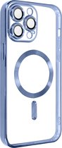 MagSafe Case Geschikt voor Apple iPhone 13 Pro Siliconen Bescherming Camera Chroom Lichtblauw
