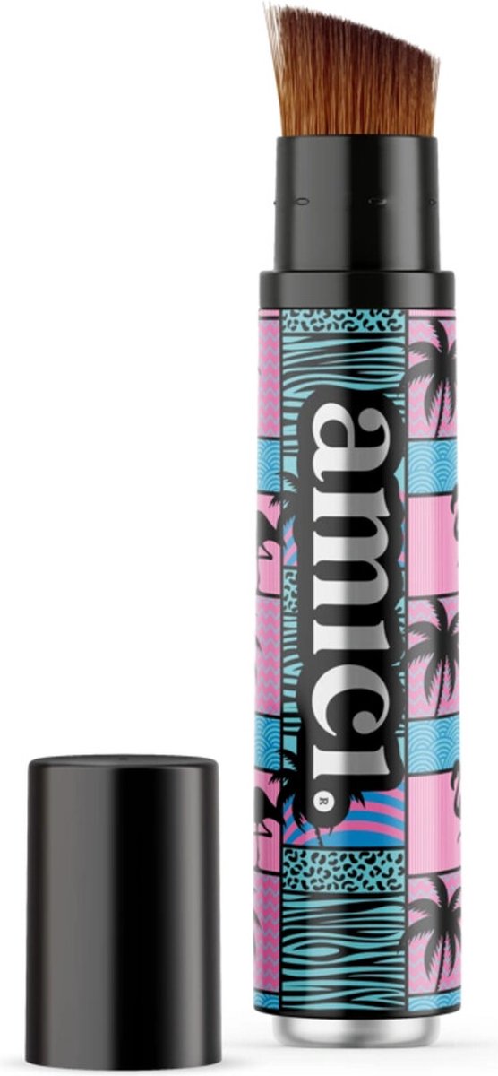 Amici Hervulbare Zonnebrandkwast Flamingo Fever AMICI Cosmetics - Zonnebrandkwast - Zonnebrand kwast - Hervulbare Zonnebrandcrème Applicator - baby - zonnebrand - zonnebrandcrème