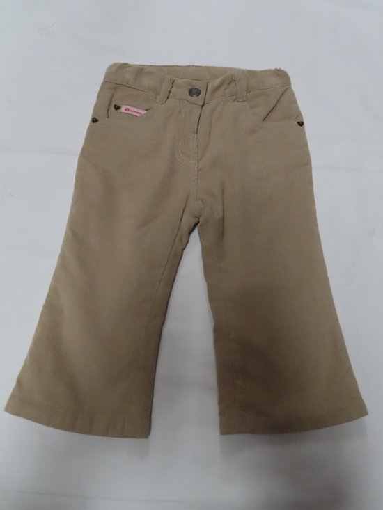 Pantalon long - Filles - Velours côtelé - beige - 12 mois 80
