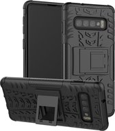 Coverup Rugged Kickstand Back Cover - Geschikt voor Samsung Galaxy S10 Plus Hoesje - Zwart