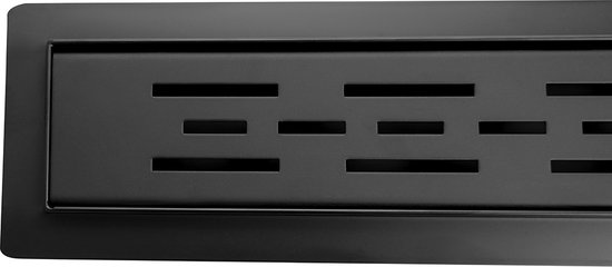 Bride de drain de douche en acier inoxydable Aloni avec siphon amovible 80 cm Noir mat