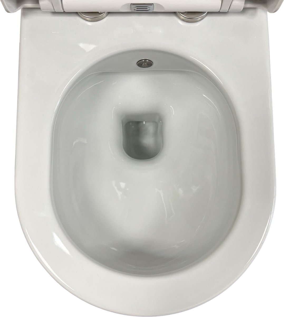 Creavit wc suspendu rimoff avec douchette en acier inoxydable (bidet),  blanc mat