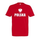 Polska - Polska - Poland - Polen tshirt - Polska tshirt - Rood T-shirt van 100% Katoen voor Trotse Polen - Maat M