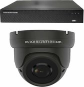 Draadloze Camerabeveiliging - Sony 5MP - 2K QHD - Set 1x Dome - Zwart - Binnen & Buiten - Met Nachtzicht - Incl. Recorder & App