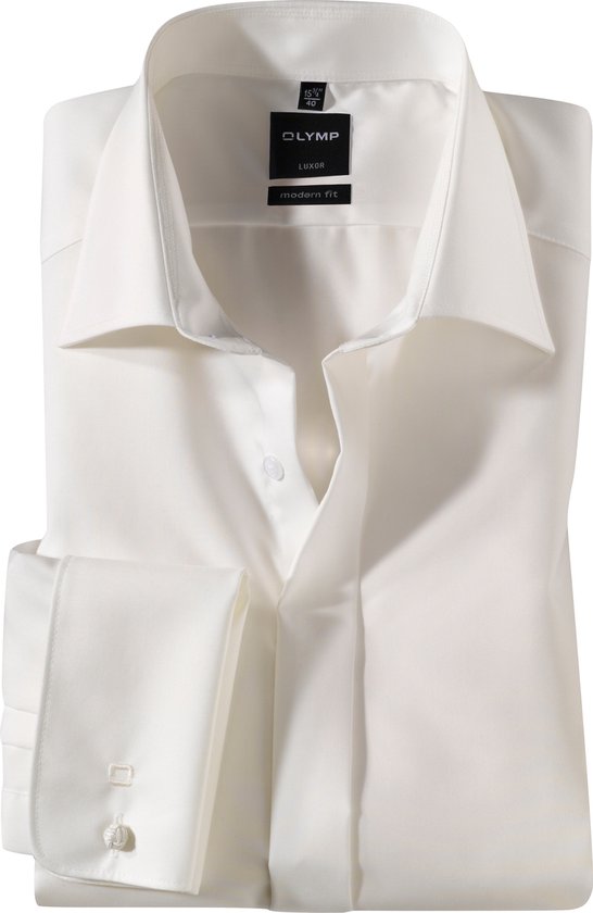 OLYMP Luxor Sleeve 7 Trouwoverhemd Off White - maat 45