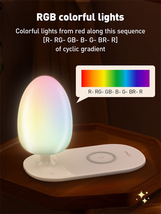 Fast wireless oplader desk lamp Y, LED desk Lamp with Fast wireless charging Landscape nachtlamp van LDNIO — afbeelding 5