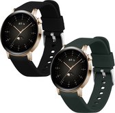 kwmobile 2x bracelet pour Huawei Watch GT 3 Pro (43mm) / Watch GT 3 (42mm) - Bracelets pour tracker de fitness en noir / vert foncé