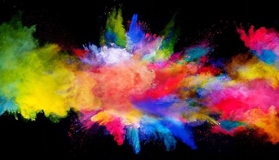 Fotobehang - Vlies Behang - Kleurrijke Poeder Explosie - Kunst - 254 x 184 cm