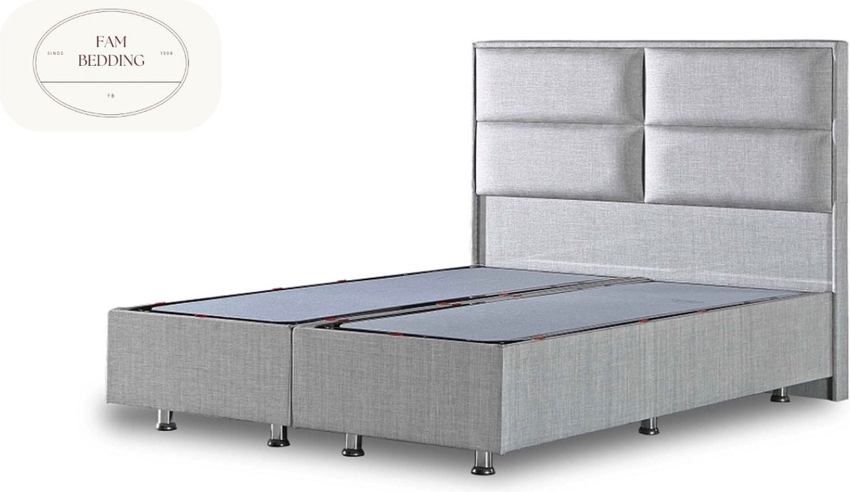FAM BEDDING Boxspring Block zonder matras Grijs 200x220