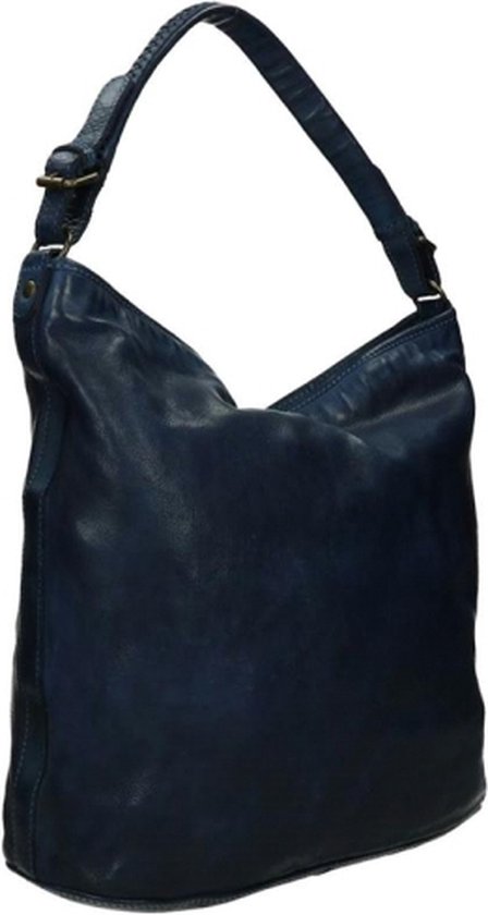 Bear Design Tess Leather Hobo Bag / Sac à bandoulière - Blauw