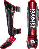 Booster Fight Gear - Scheenbeschermer - V3 - Zwart/Rood Large