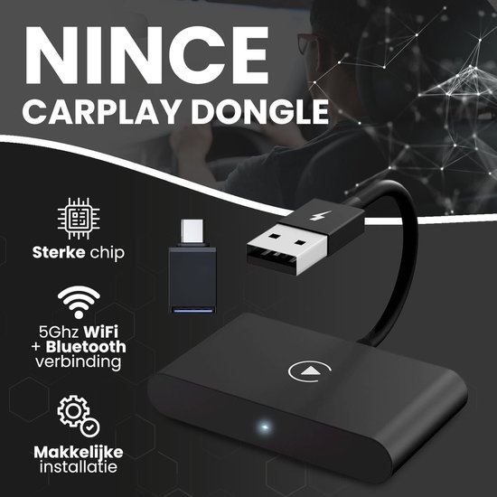 Nince Luxe Carplay Dongle - Wireless Carplay - Récepteur sans fil