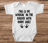 Soft Touch Rompertje met tekst - workin with daddy | Baby rompertje met leuke tekst | | kraamcadeau | 0 tot 3 maanden | GRATIS verzending