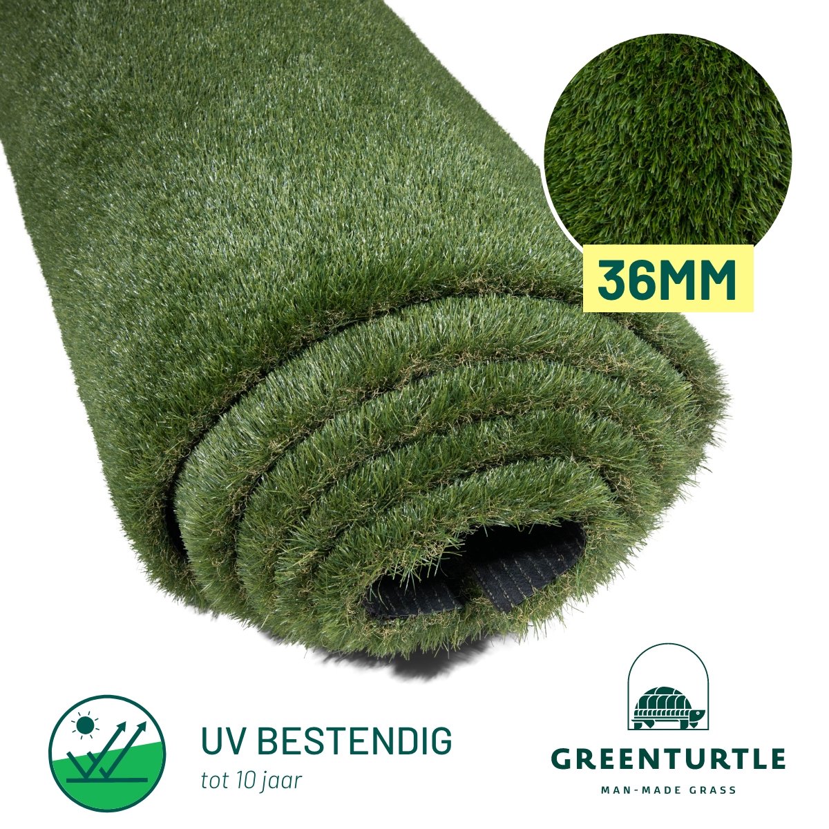 Green Turtle Kunstgras - Grastapijt 200x300cm - 36mm - PREMIUM HIGHLANDS - Artificieel Gras - Grastapijt voor buiten en binnen - Meest zachte en realistische kwaliteit - Geschikt voor tuin, balkon, terras of speelhoek