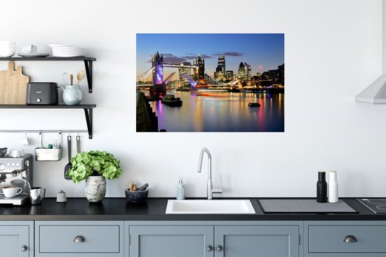 Stickers muraux - Film autocollant - Londres - Tower Bridge - Angleterre - 90x60 cm - Film adhésif - Stickers muraux Chambre d'enfant - Papier peint autocollant