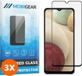 Mobigear Screenprotector geschikt voor Samsung Galaxy A12 Glazen | Mobigear Premium Screenprotector - Case Friendly - Zwart (3-Pack)
