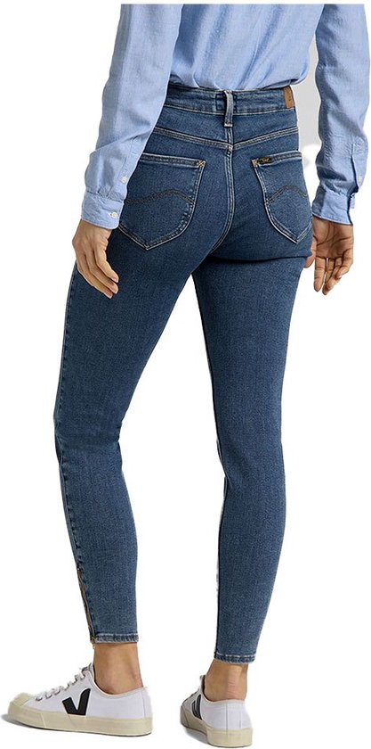 LEE Scarlett High Waist Zip Jeans - Dames - Mid Ely - W32 X L31 | bol.com