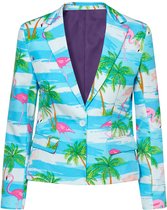 OppoSuits Flamingirl - Blazer pour femme - Veste élégante pour femme - Carnaval, Halloween et plus - Blauw - Taille : UE 42