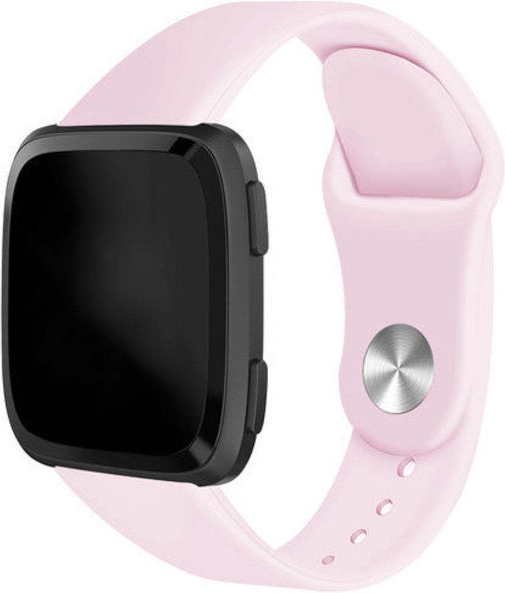 123watches siliconen sport band - roze - ML - Geschikt voor Fitbit Versa 1 & 2 / Lite
