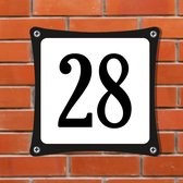 Namengigant Huisnummerbord Emaille-Look - Nummer 28 - Standaard - 10 x 10 cm | incl. schroeven