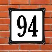 Namengigant Huisnummerbord Emaille-Look - Nummer 94 - Standaard - 10 x 10 cm | incl. schroeven