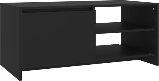 vidaXL - Salontafel - 102x50x45 - cm - bewerkt - hout - zwart