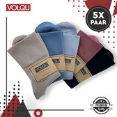 VOLQU® - LOG - 5 Paar - Premium Katoen Sokken - Normale Sokken - Dames - Maat 39-43 - Mix Clour