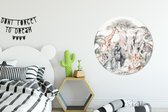 WallCircle - Wandcirkel - Dieren - Jungle - Waterverf - Kinderkamer - Kinderen - Rond schilderij - Muurdecoratie cirkel - Kamer decoratie - 90x90 cm - Slaapkamer - Wanddecoratie rond - Muurcirkel binnen - Jongens en Meisjes